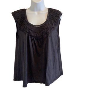 Anthropologie Meadow Rue Scoop Neck Black Tank Top